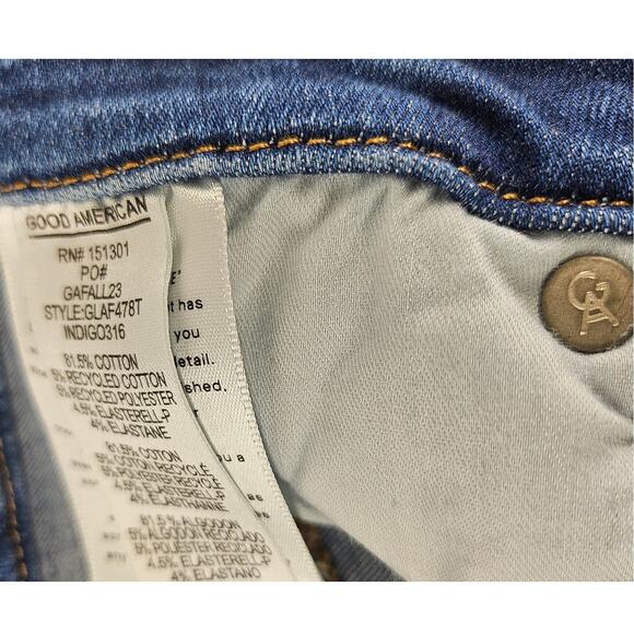 GOOD AMERICAN WOMEN'S FALL 23 INDIGO316 BLUE STRAIGHT LEG JEANS – SIZE 6-12 - Picture 11 of 12